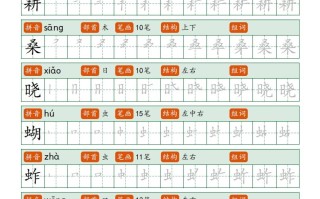 【写字表字帖笔 顺】五语文-【免费下载】