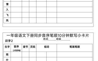 1_一年级语文册同步音序笔顺10分钟默写小卡片-【免费下载-高清无水印】【语文电子版可打印】