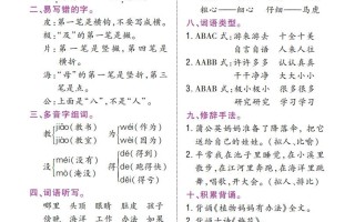 二语文单元知识梳理-【免费下载-高清无水印】【语文电子版可打印】