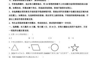 2024年广东省中考数学 试卷-【免费下载】