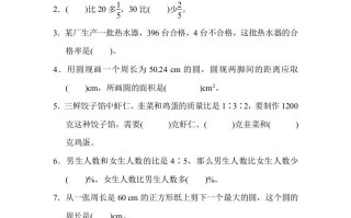 六年级数学册期末练习-【免费下载-高清无水印】【数学电子版可打印】