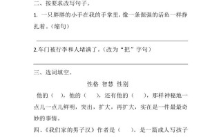四年级语文册20我们家的男子汉课时练-【免费下载-高清无水印】【语文电子版可打印】