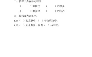 四年级语文册11白桦课时练-【免费下载-高清无水印】【语文电子版可打印】