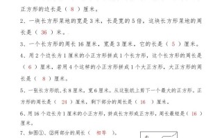 三年级数学册第七讲长方形和正方形答案-【免费下载-高清无水印】【数学电子版可打印】