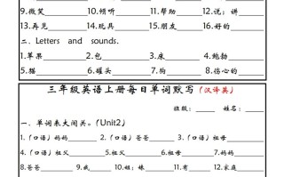 【新版人教PEP】三英语每日单词默写小纸条-【免费下载-高清无水印】【英语电子版可打印】