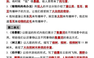 二年级语文册必背课文内容重点梳理-【免费下载-高清无水印】【语文电子版可打印】