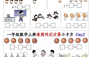 一年级数学册看图列式计算小卡片-【免费下载-高清无水印】【数学电子版可打印】