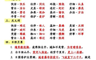 二语文全册重点知识汇总-【免费下载-高清无水印】【语文电子版可打印】