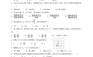 九年级数学期末试卷2-1卷沪教版-【免费下载-高清无水印】【数学电子版可打印】
