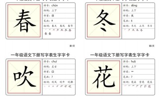 【2025春-全册写字表生字字 卡】一语文-【免费下载】
