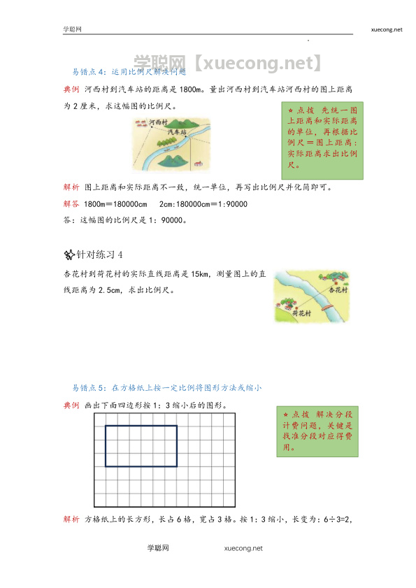 第四单元  比例（易错梳理）-六年级下册数学单元复习讲义   人教版【学聪网：xuecong.net】.docx