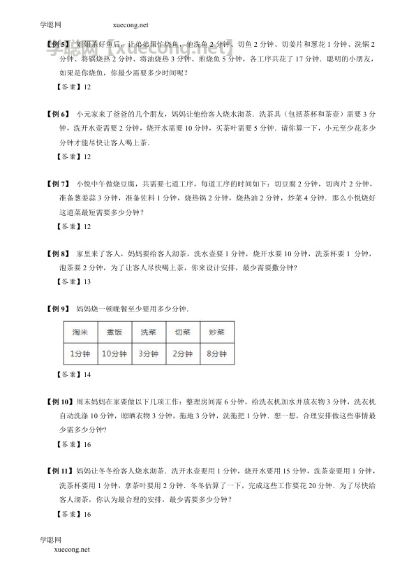 【小升初专项训练】8 沏茶问题【学聪网：xuecong.net】.docx